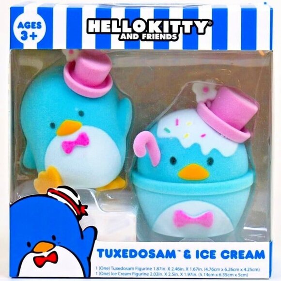 2 for $25‎ - Hello Kitty and Friends - Tuxedosam & Ice Cream Flocked Figurines - Picture 1 of 5